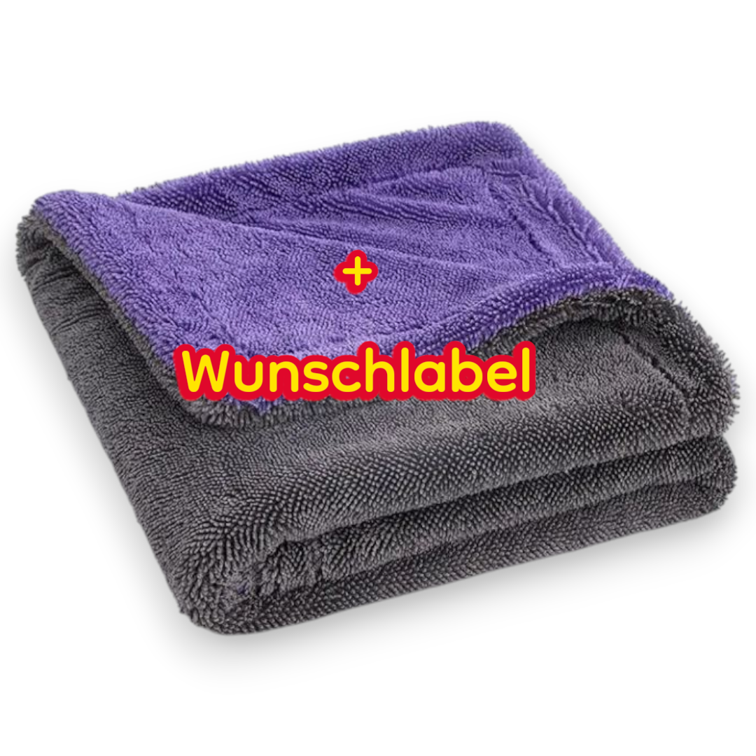 Trockentuch 1400GSM 60x90cm Lila/Grau +  Wunschlabel