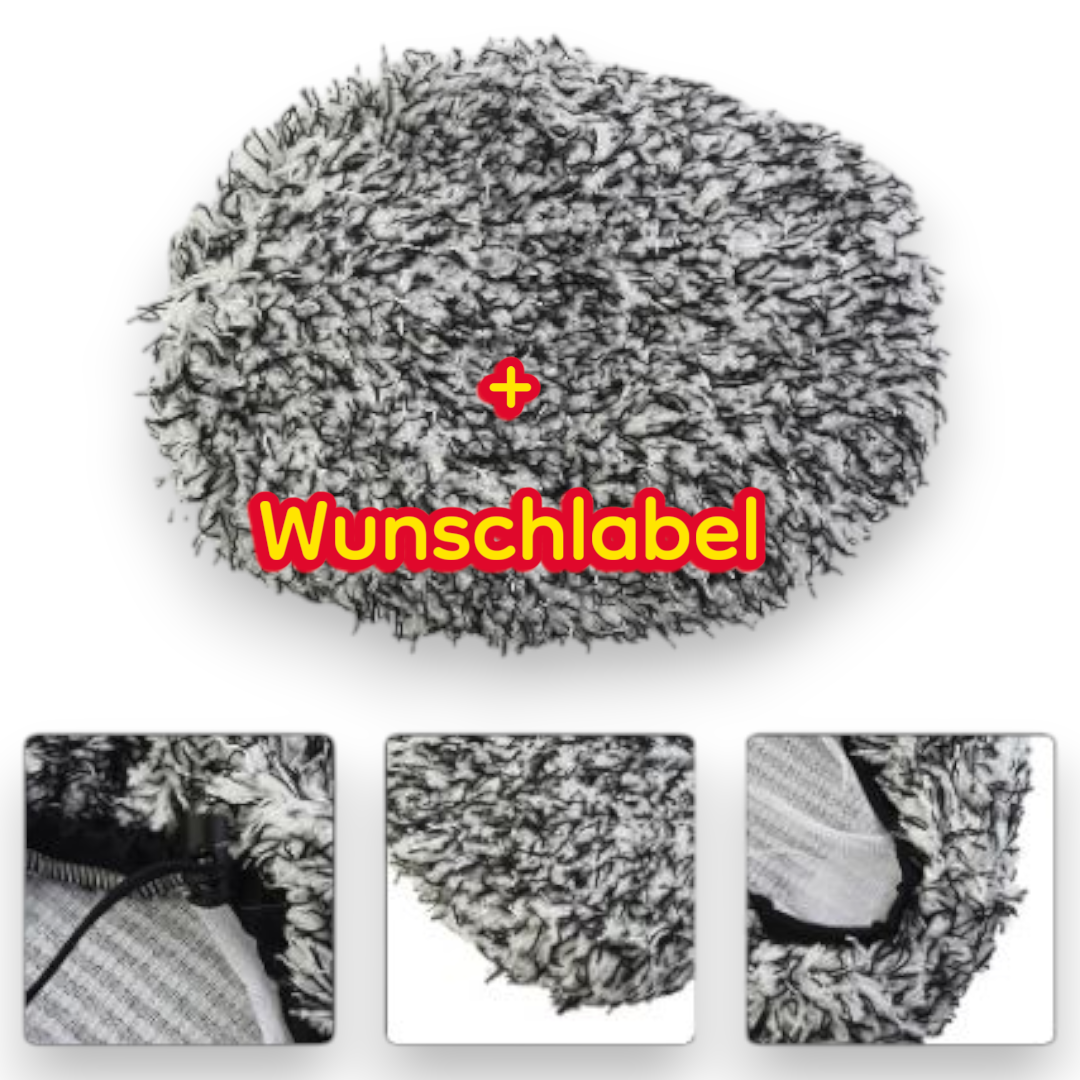 Waschbürsten Cover in schwarz +  Wunschlabel