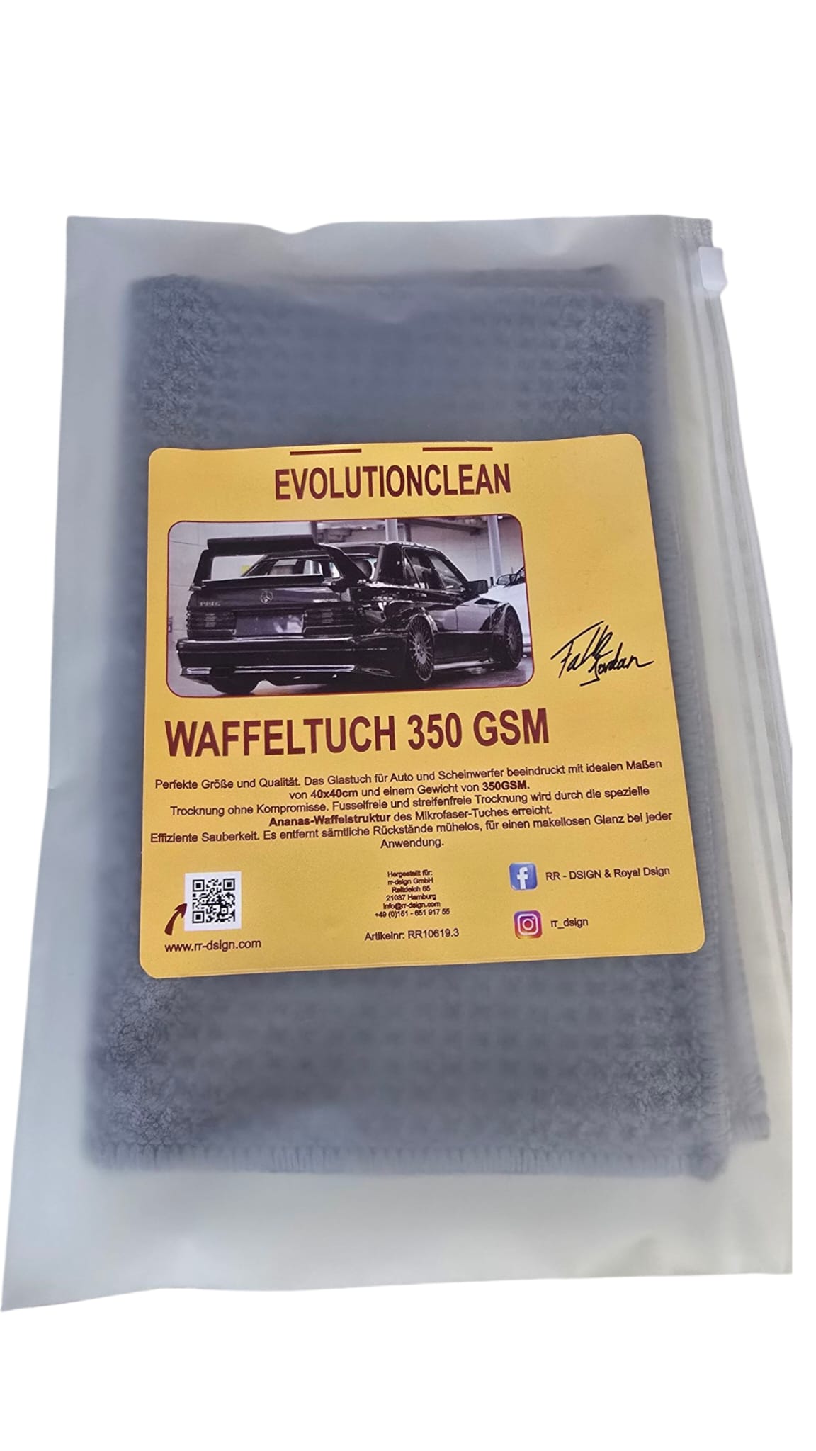 EVOLUTIONCLEAN Waffeltuch 40 x 40 cm grau