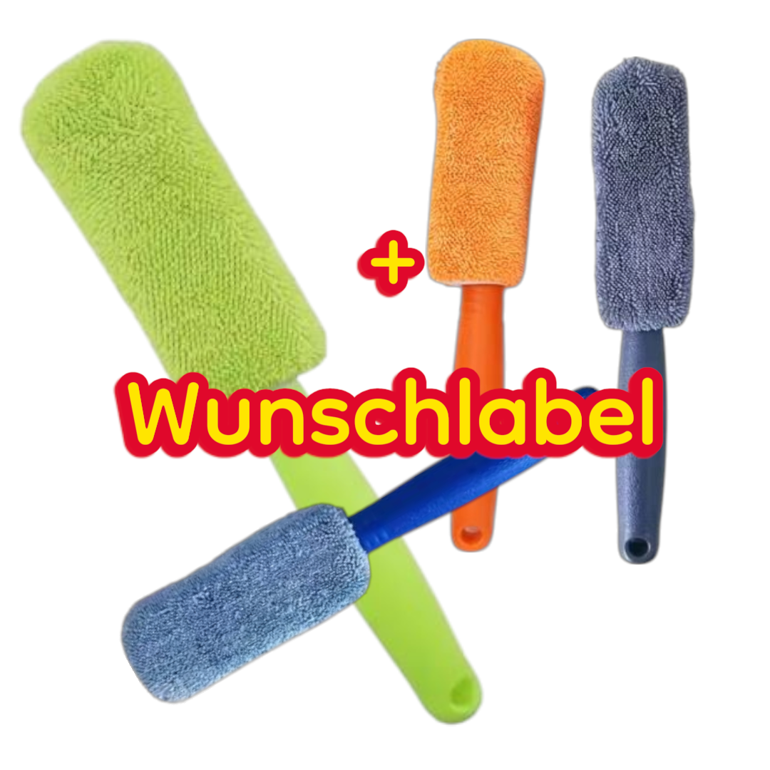 Microfaser Felgenbürste +  Wunschlabel